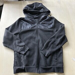 Vintage Aeroline Hoodie Mens Large Gray Full Zip Fitness Gear Fleece Sweatshirt